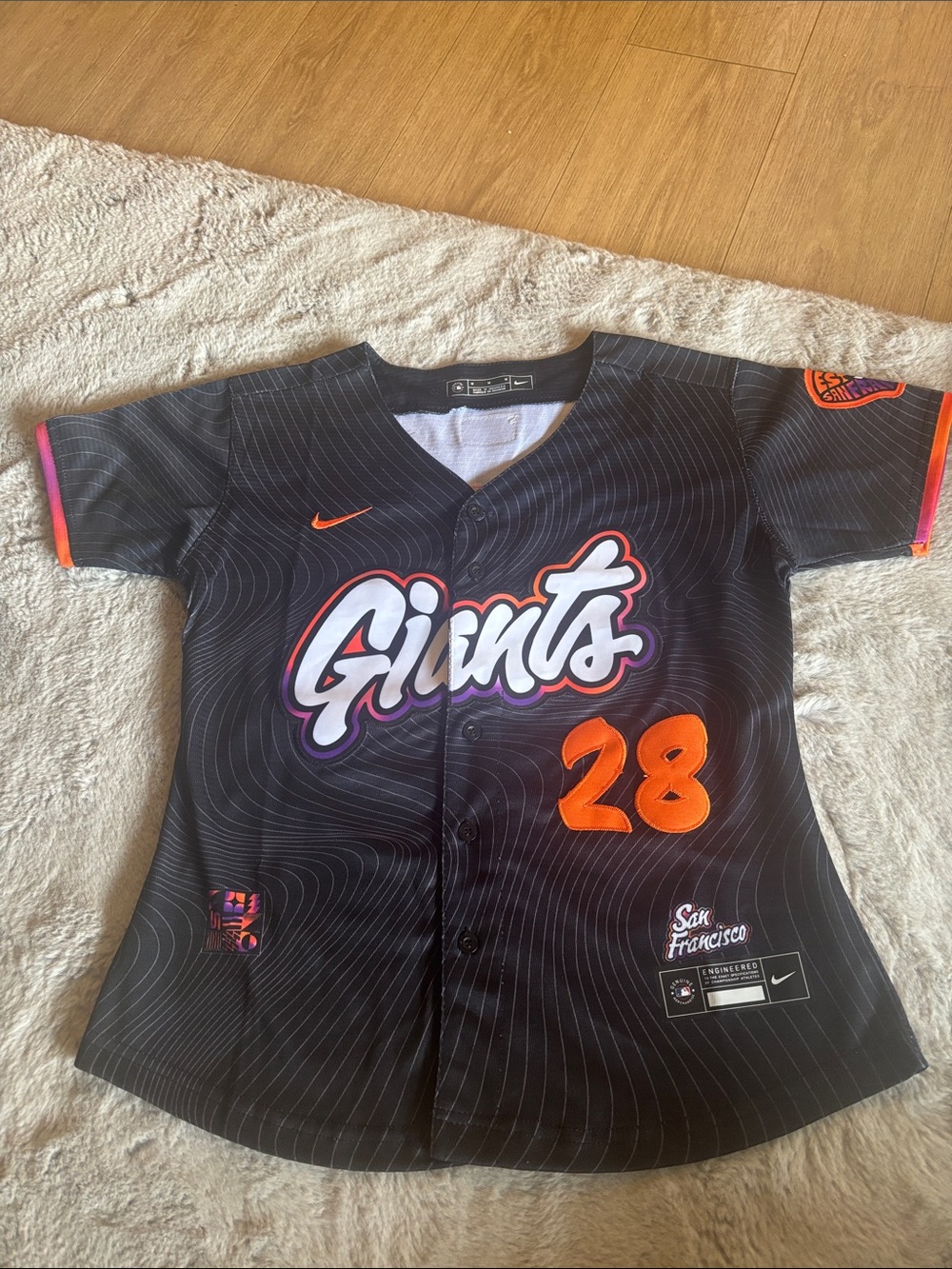 Nike San Francisco Giants #28 Buster Posey Black Baseball Jersey